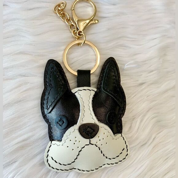 Handmade Genuine Leather French Bulldog Bag Charm/Keychain - Picture 2 of 14